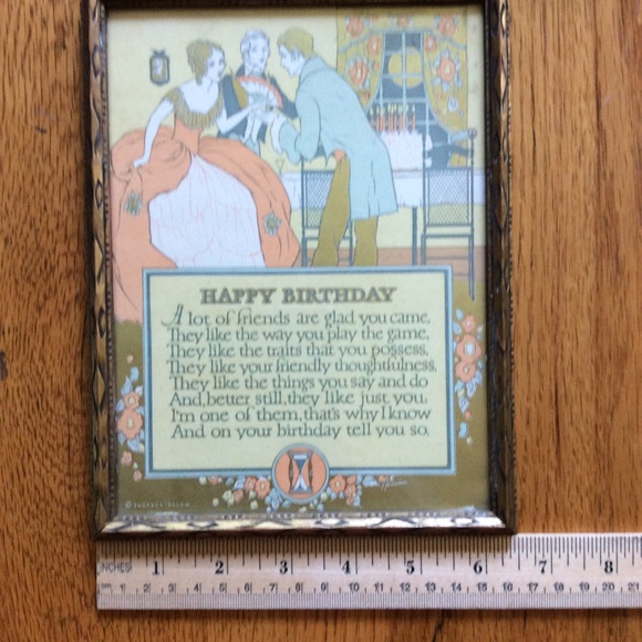 Vintage ‘Happy Birthday ‘ Print Circa 1930’s - Picture 3 of 8